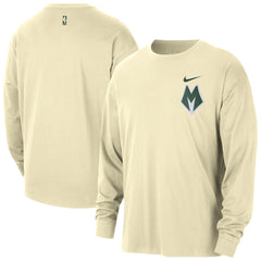 Milwaukee Bucks 2025/26 City Edition Remix Essential Logo Long Sleeve T-Shirt - Cream | Nike discount