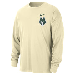 Milwaukee Bucks 2025/26 City Edition Remix Essential Logo Long Sleeve T-Shirt - Cream | Nike discount