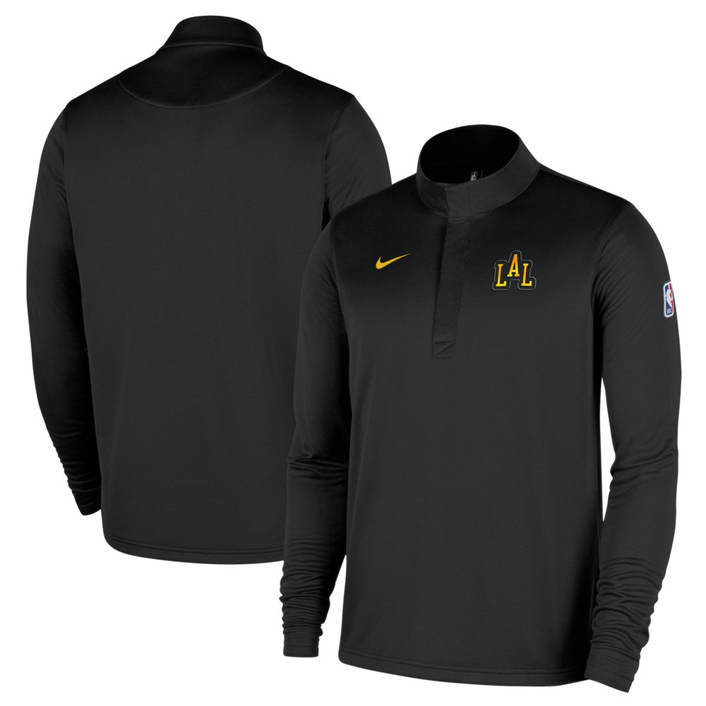 Los Angeles Lakers 2025/26 City Edition Remix Authentic Coaches Dri-FIT Half-Zip Pullover - Black | Nike on sale