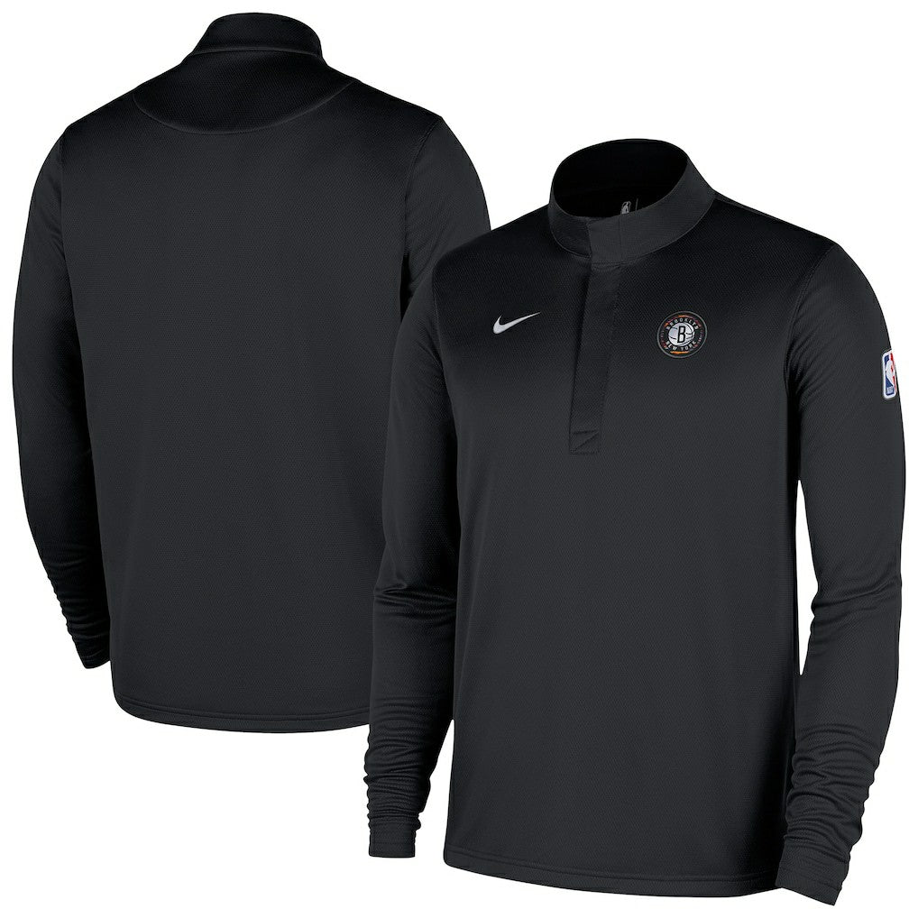 Brooklyn Nets 2025/26 City Edition Remix Authentic Coaches Dri-FIT Half-Zip Top - Black | Nike for sale