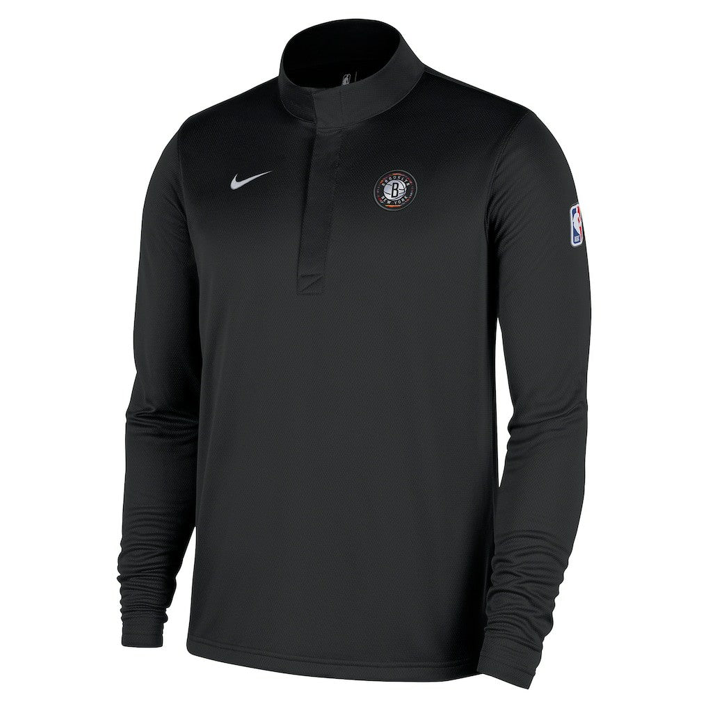Brooklyn Nets 2025/26 City Edition Remix Authentic Coaches Dri-FIT Half-Zip Top - Black | Nike for sale