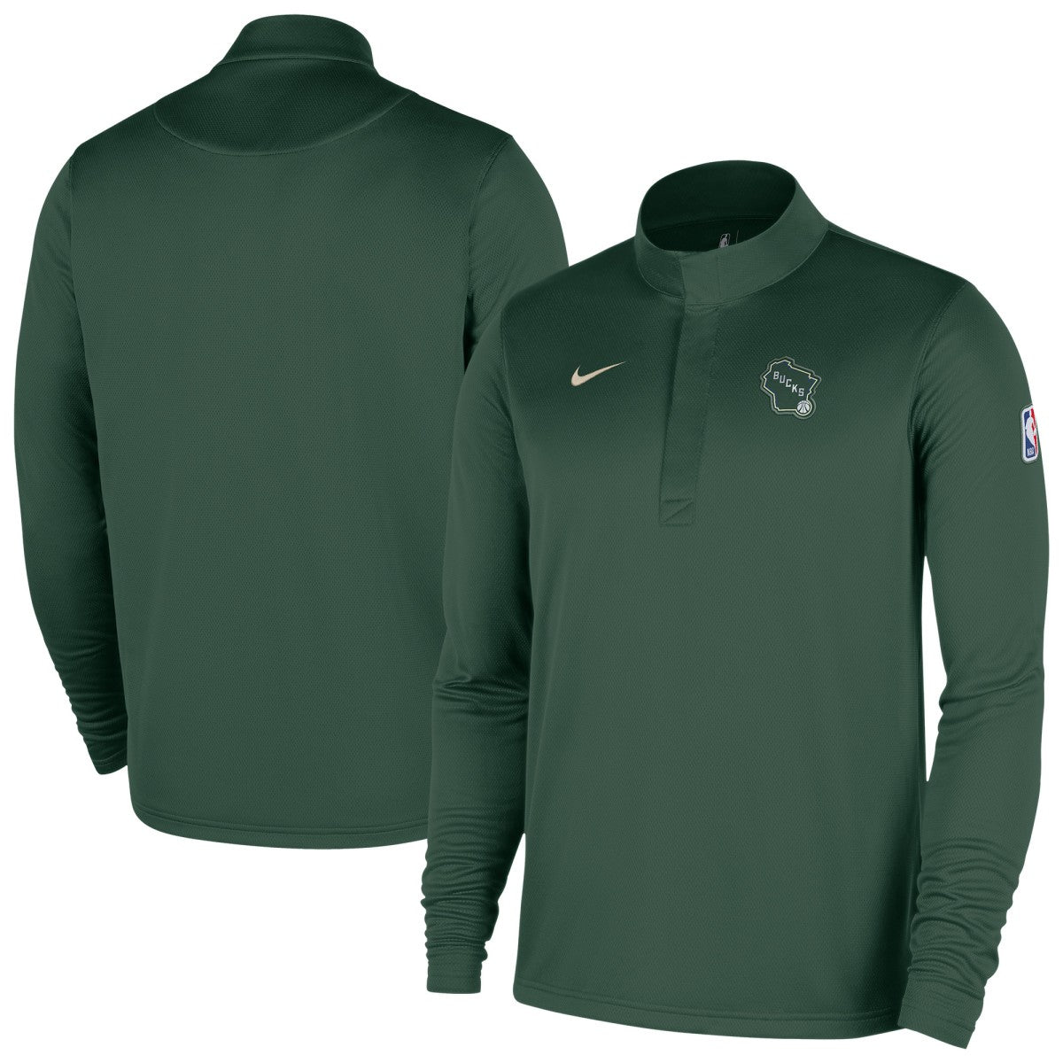 Milwaukee Bucks 2025/26 City Edition Remix Authentic Coaches Dri-FIT Half-Zip Top - Hunter Green | Nike discount
