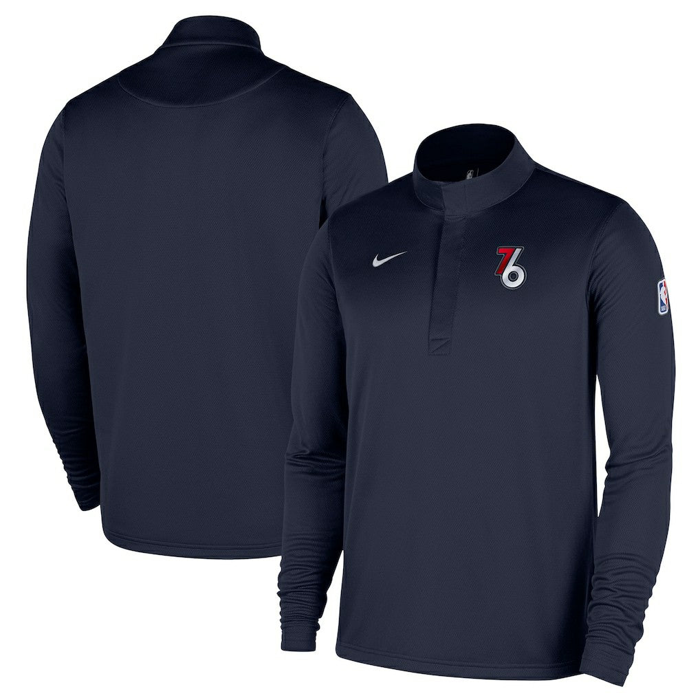 Philadelphia 76ers 2025/26 City Edition Remix Authentic Coaches Dri-FIT Half-Zip Pullover - Navy | Nike for sale