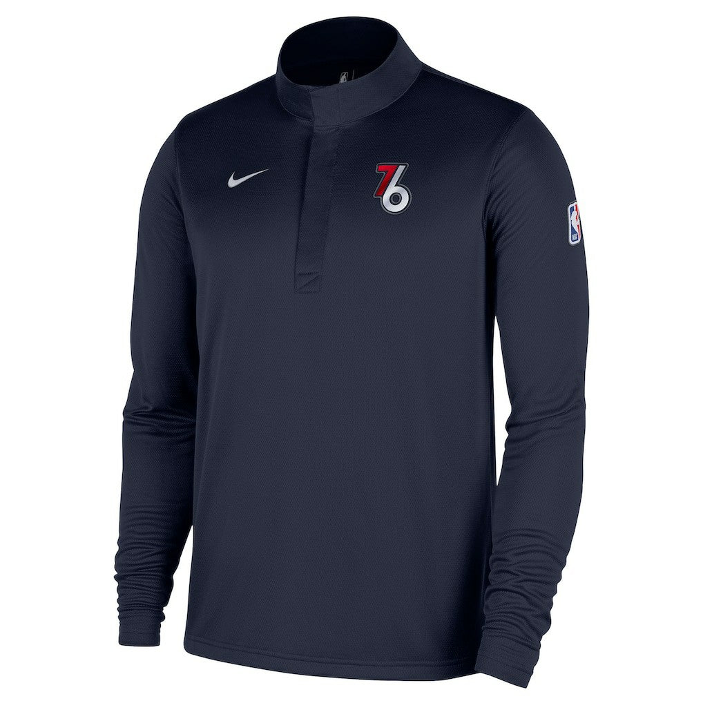 Philadelphia 76ers 2025/26 City Edition Remix Authentic Coaches Dri-FIT Half-Zip Pullover - Navy | Nike for sale