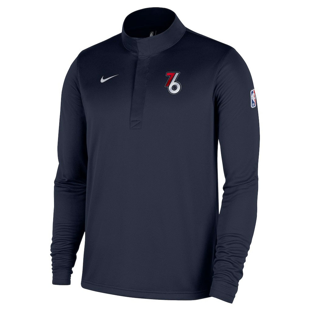 Philadelphia 76ers 2025/26 City Edition Remix Authentic Coaches Dri-FIT Half-Zip Pullover - Navy | Nike for sale