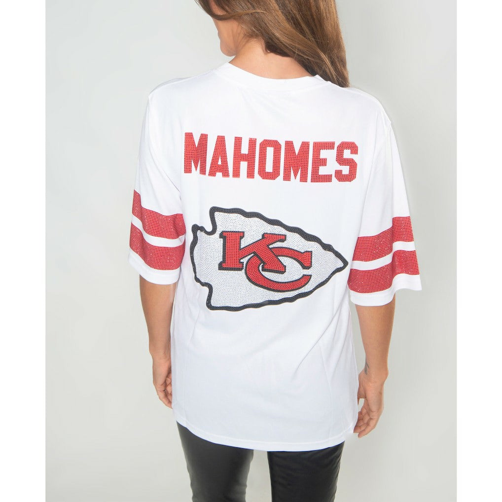 NFL Kansas City Chiefs Cuce Women's Crystal V-Neck Tunic