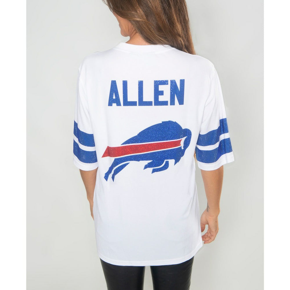 NFL Buffalo Bills Josh Allen  Cuce Women's Crystal V-Neck Tunic
