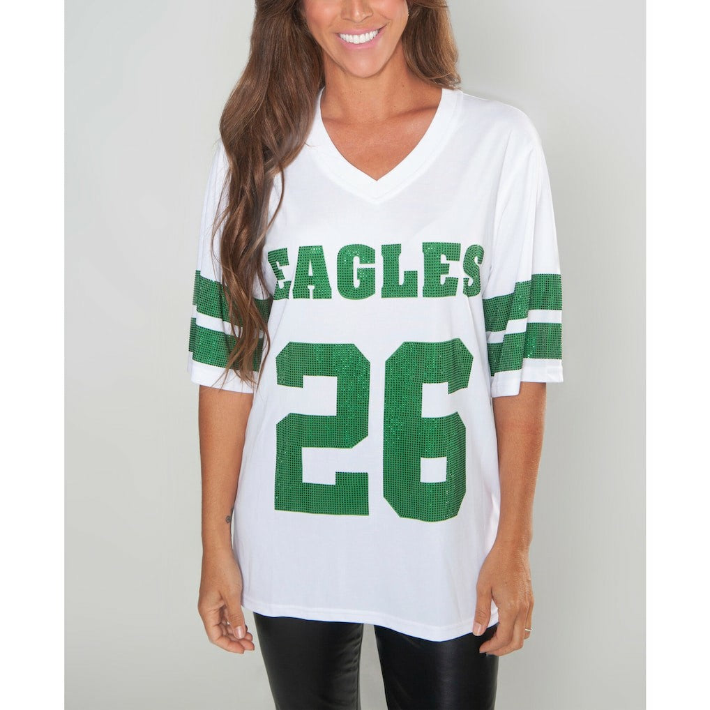 NFL Philadelphia Eagles Saquon Barkley  Cuce Women's Crystal V-Neck Tunic