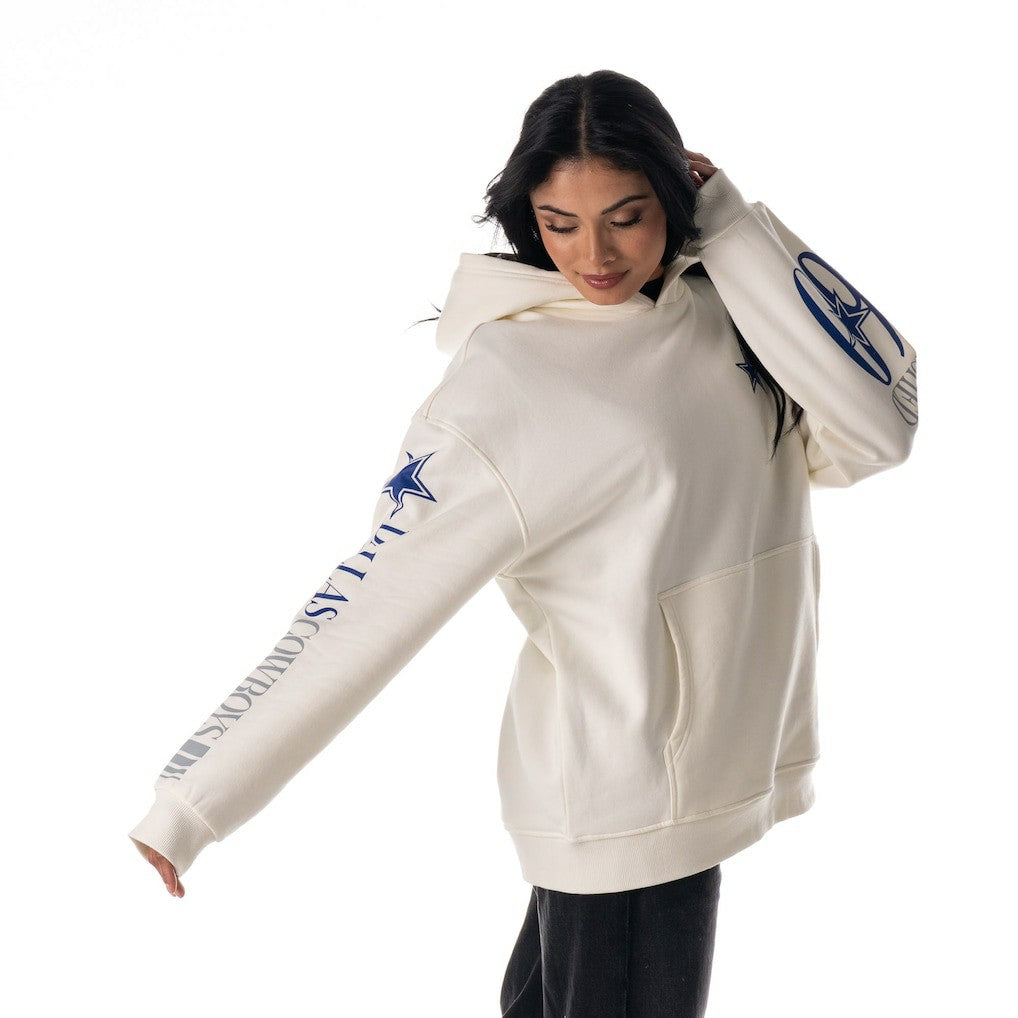 NFL Dallas Cowboys The Wild Collective Unisex Stacked Graphic Sleeve Fleece Hoodie