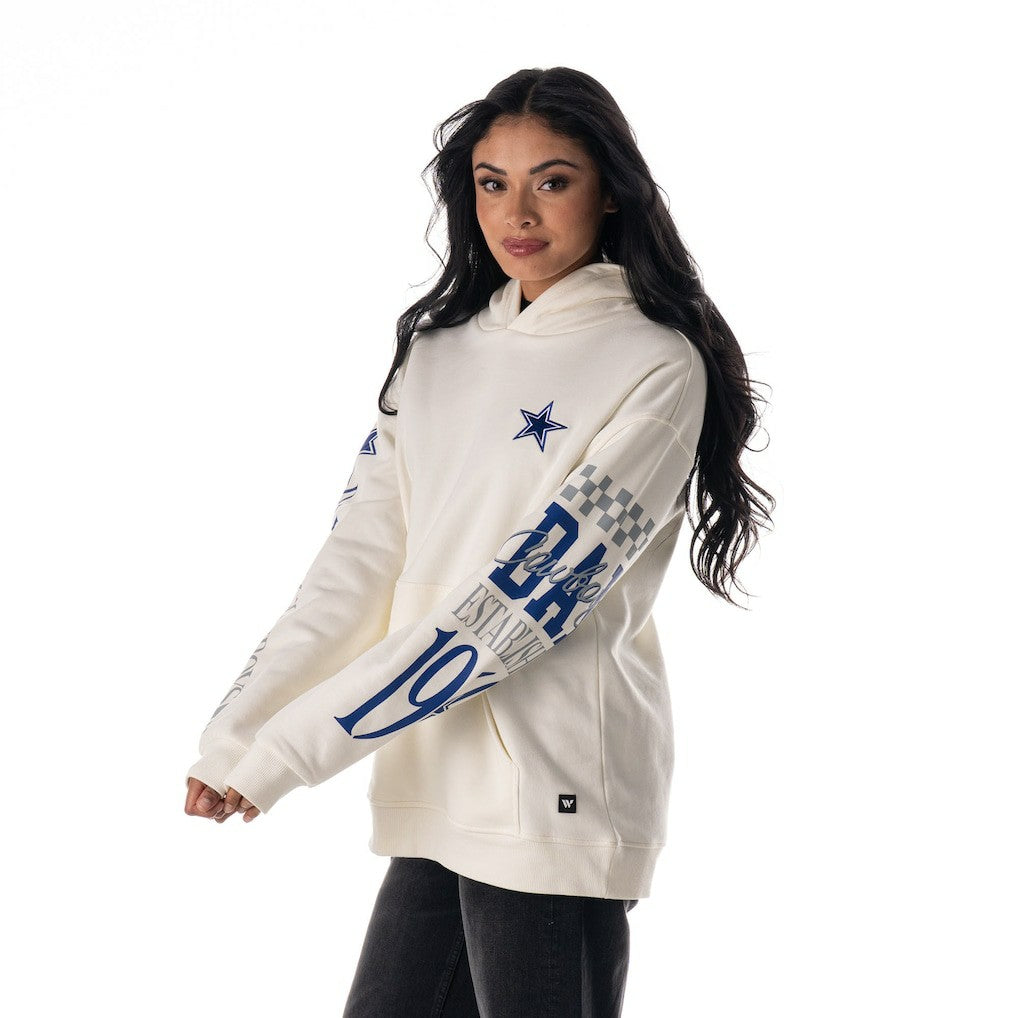 NFL Dallas Cowboys The Wild Collective Unisex Stacked Graphic Sleeve Fleece Hoodie