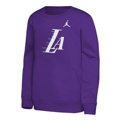Los Angeles Lakers Jordan Brand Youth Courtside Statement Edition Sweatshirt - Purple outlet