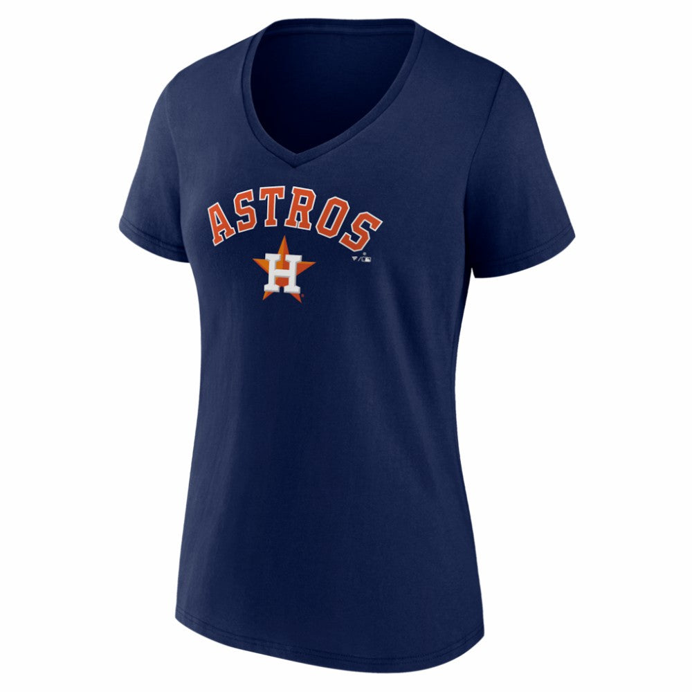 Houston Astros Women's Logo V-Neck T-Shirt - Navy