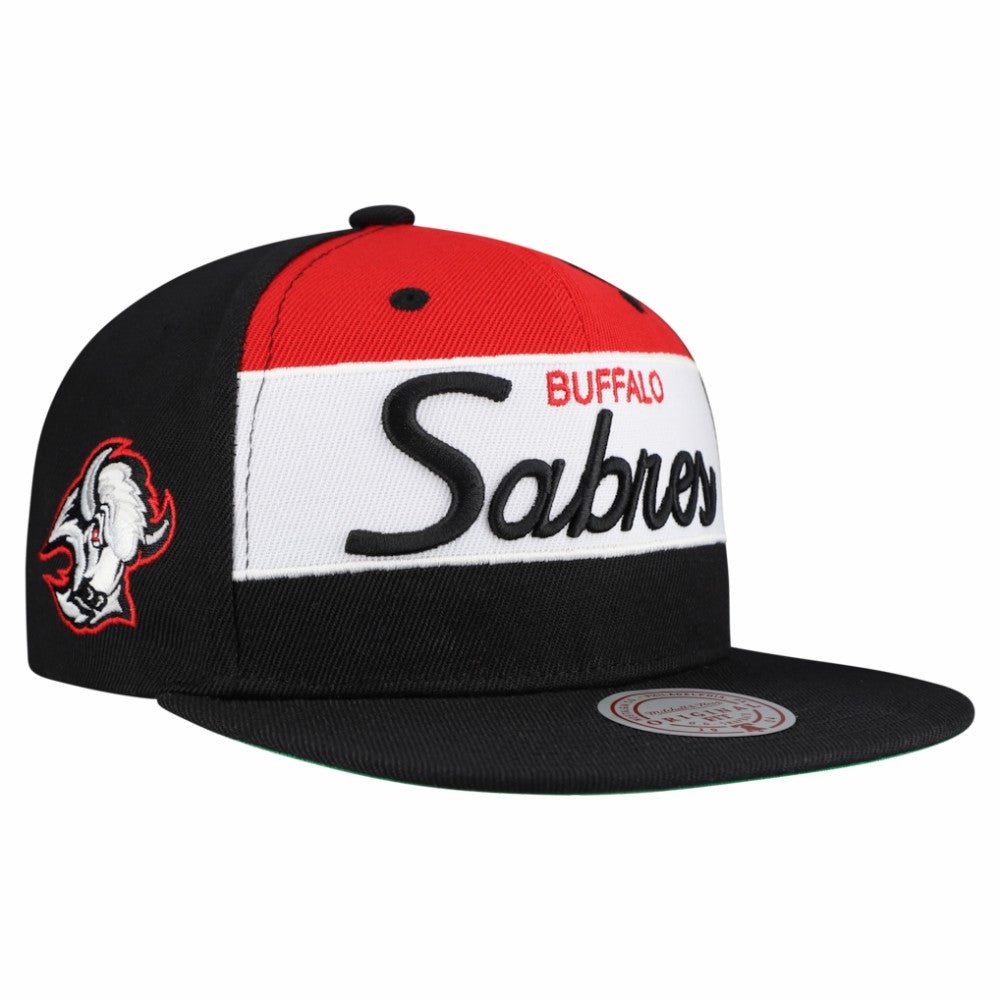 Buffalo Sabres Mitchell & Ness Retro Script Colorblock Snapback Hat