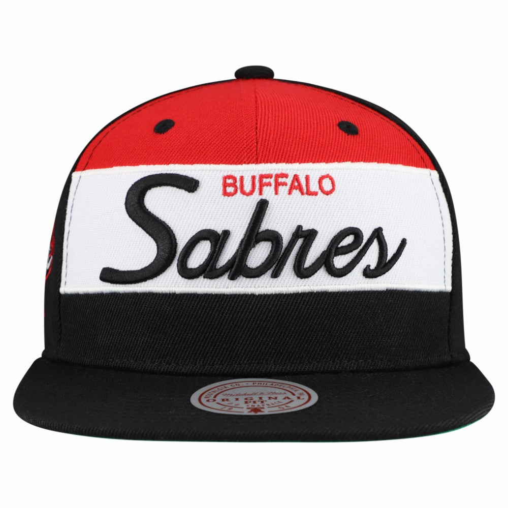 Buffalo Sabres Mitchell & Ness Retro Script Colorblock Snapback Hat