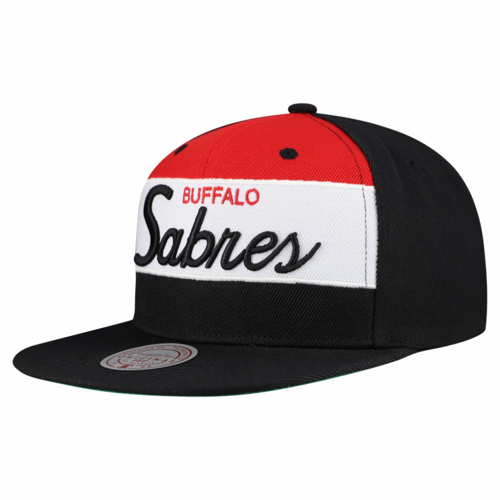Buffalo Sabres Mitchell & Ness Retro Script Colorblock Snapback Hat