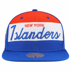 New York Islanders Mitchell & Ness Retro Script Colorblock Snapback Hat