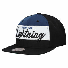 Tampa Bay Lightning Mitchell & Ness Retro Script Colorblock Snapback Hat