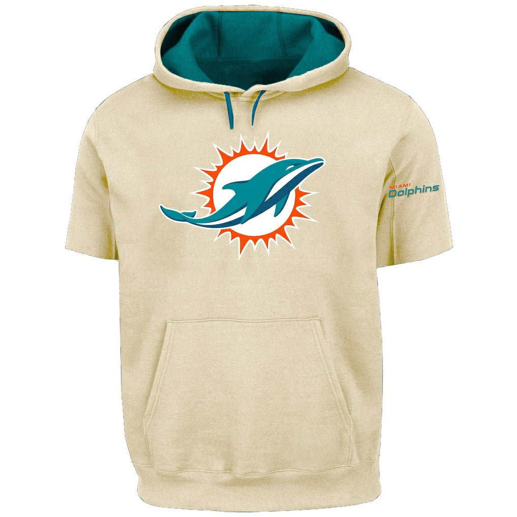NFL Miami Dolphins Profile Big & Tall Chest Print and Logo Short Sleeve Pullover Hoodie
