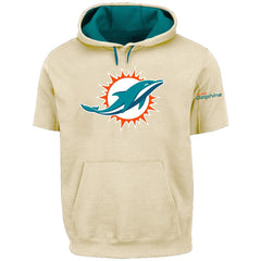 NFL Miami Dolphins Profile Big & Tall Chest Print and Logo Short Sleeve Pullover Hoodie