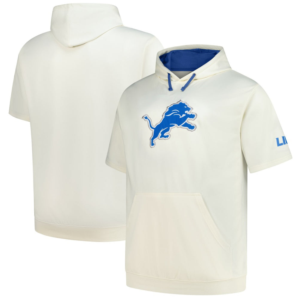 NFL Detroit Lions Profile Big & Tall Chest Print and Logo Short Sleeve Pullover Hoodie