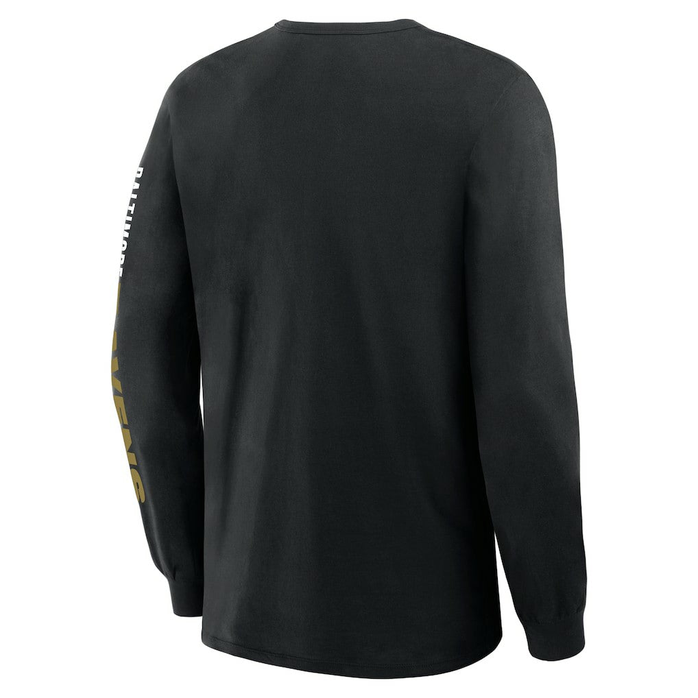 NFL Baltimore Ravens Big & Tall Clock Management Legacy Long Sleeve T-Shirt
