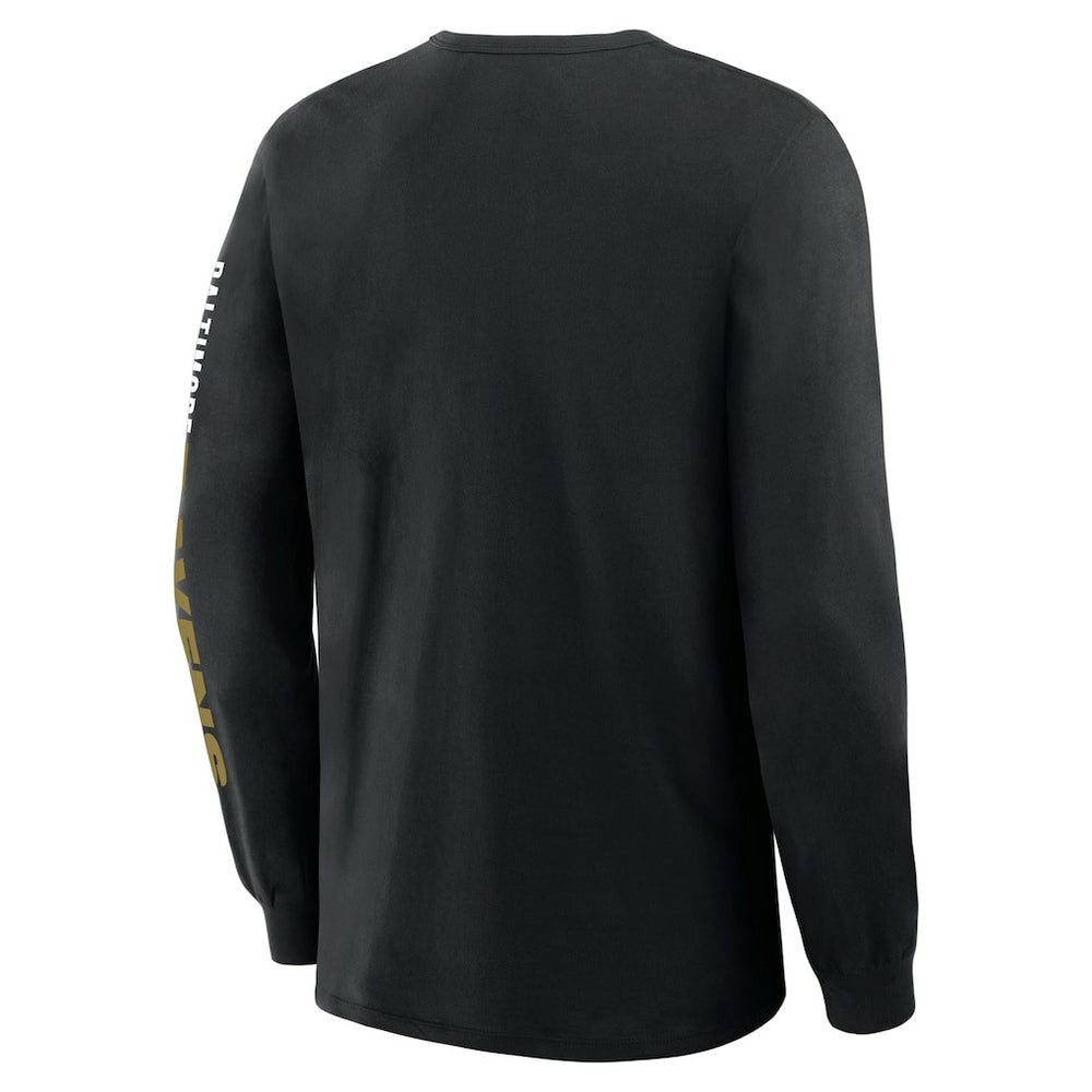 NFL Baltimore Ravens Big & Tall Clock Management Legacy Long Sleeve T-Shirt