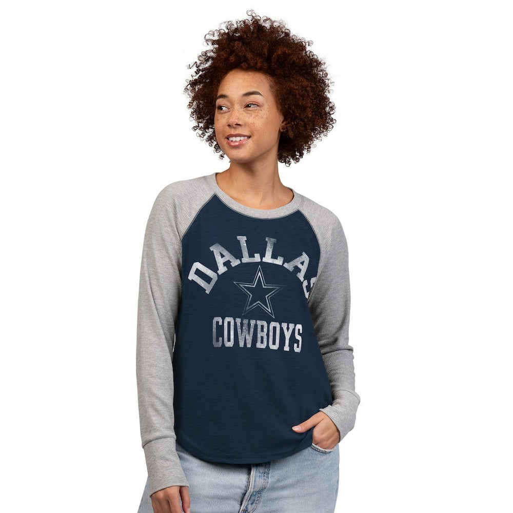 NFL Dallas Cowboys G-III 4Her by Carl Banks Women's Waffle Knit Raglan Long-Sleeve T-Shirt