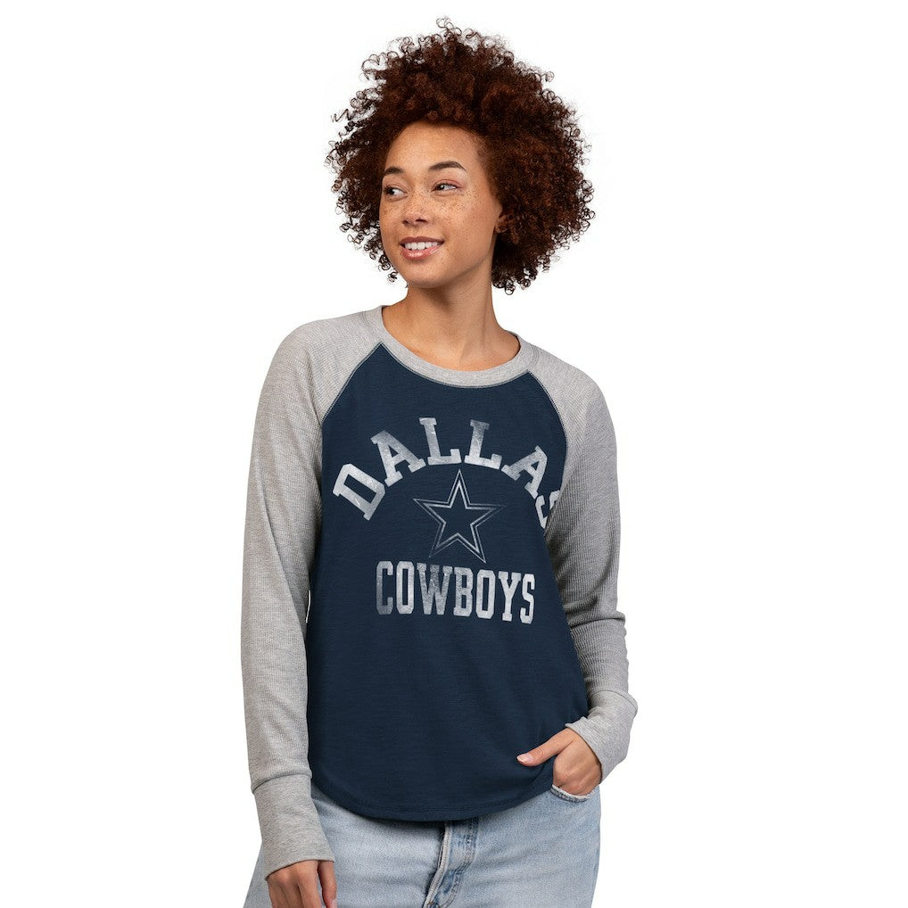NFL Dallas Cowboys G-III 4Her by Carl Banks Women's Waffle Knit Raglan Long-Sleeve T-Shirt
