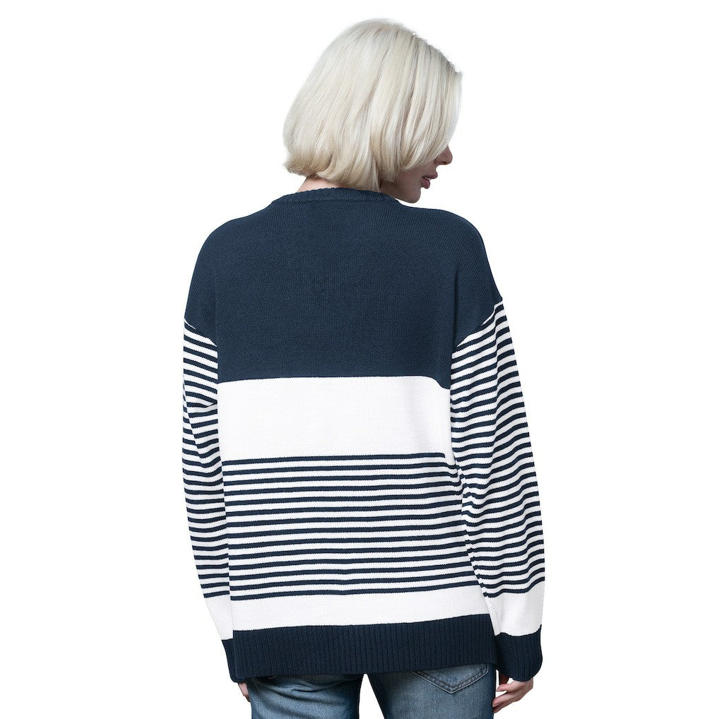 NFL Dallas Cowboys Starter Women's No Huddle Striped V-Neck Sweater