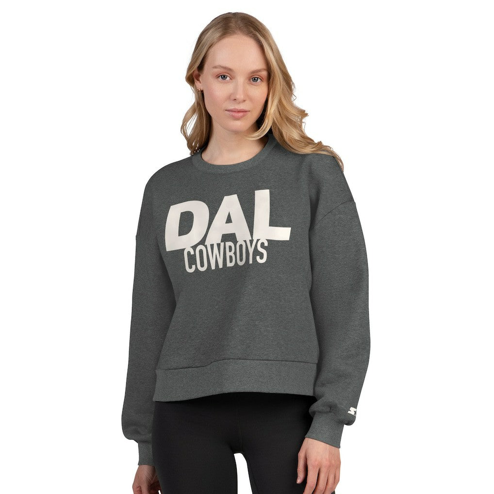 NFL Dallas Cowboys Starter Women's Show Up Cropped Fleece Pullover Sweatshirt