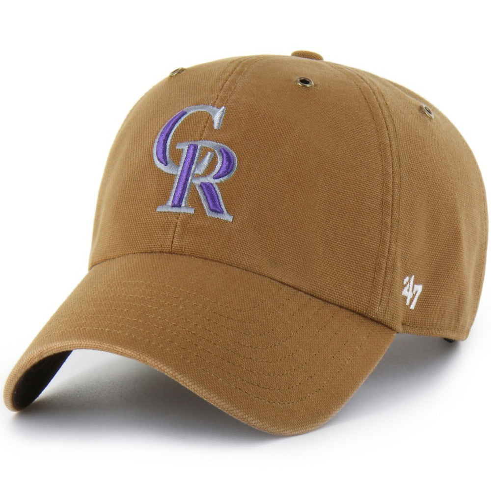 Colorado Rockies Carhartt x Clean Up Adjustable Hat - Brown | 47 brand