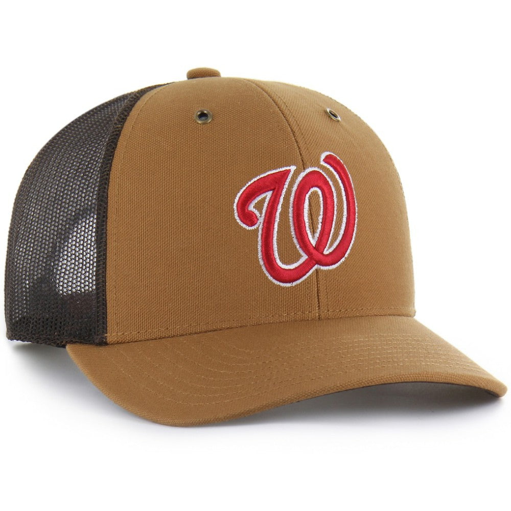 Washington Nationals Carhartt x Trucker Adjustable Hat - Brown | 47 brand