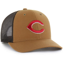 Cincinnati Reds Carhartt x Trucker Adjustable Hat - Brown | 47 brand