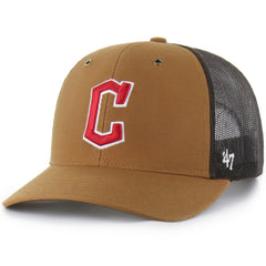 Cleveland Guardians Carhartt x Trucker Adjustable Hat - Brown | 47 brand