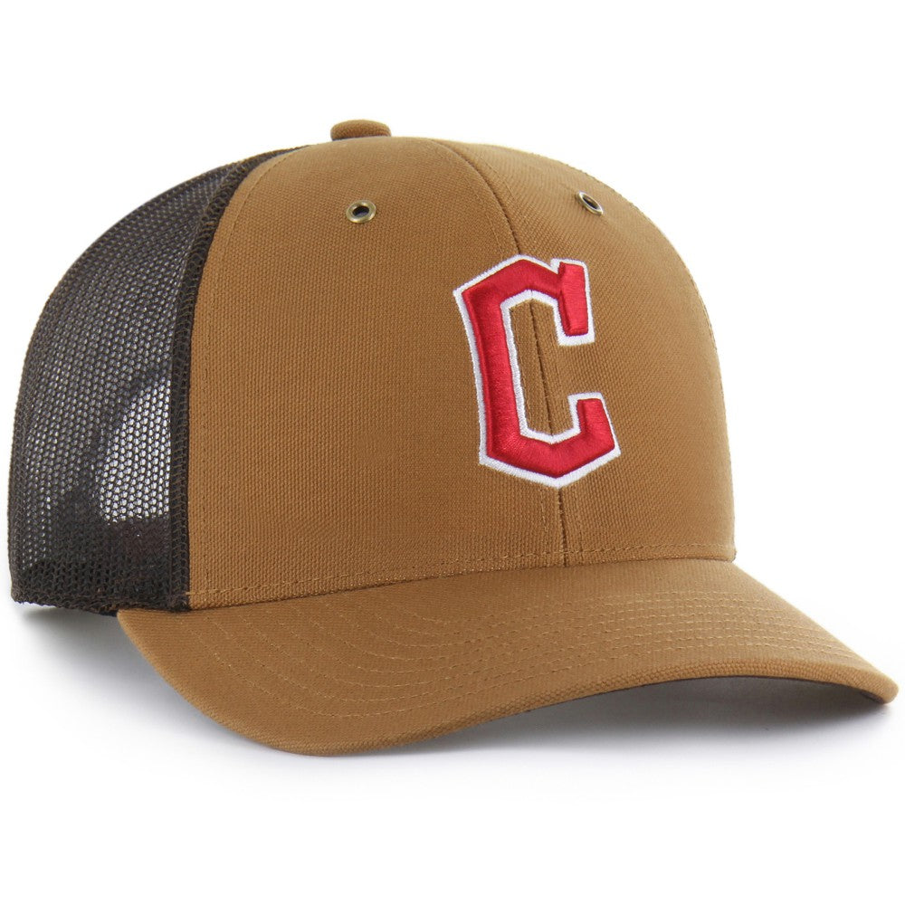Cleveland Guardians Carhartt x Trucker Adjustable Hat - Brown | 47 brand
