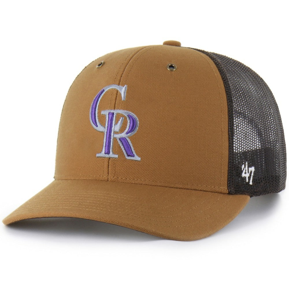 Colorado Rockies Carhartt x Trucker Adjustable Hat - Brown | 47 brand