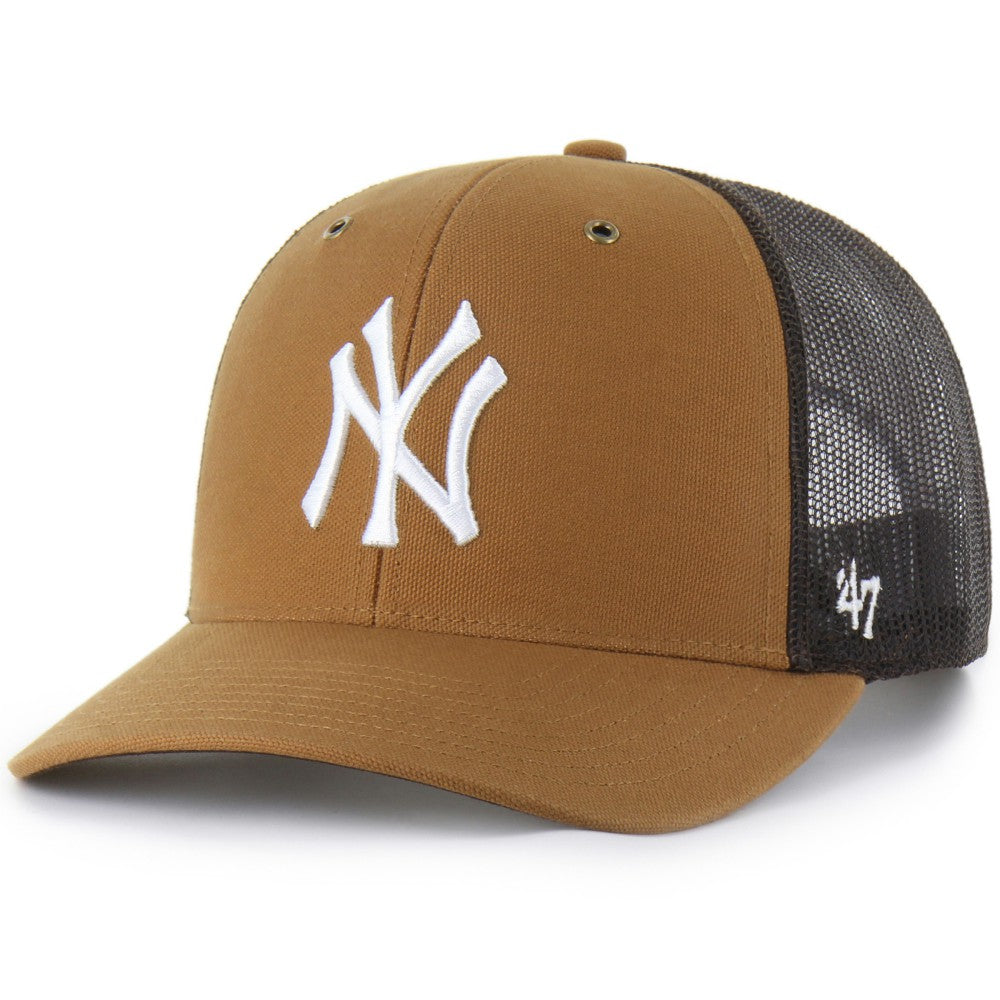 New York Yankees Carhartt x Trucker Adjustable Hat - Brown | 47 brand