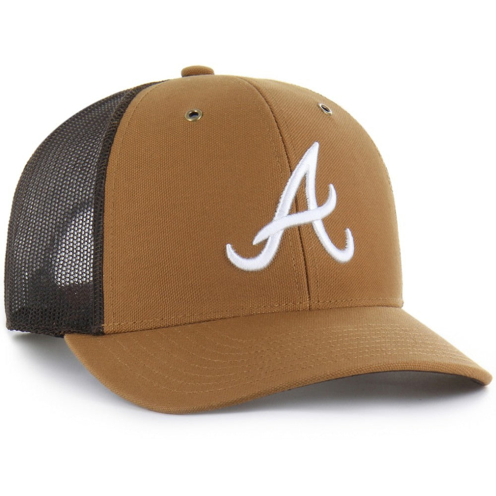 Atlanta Braves Carhartt x Trucker Adjustable Hat - Brown | 47 brand