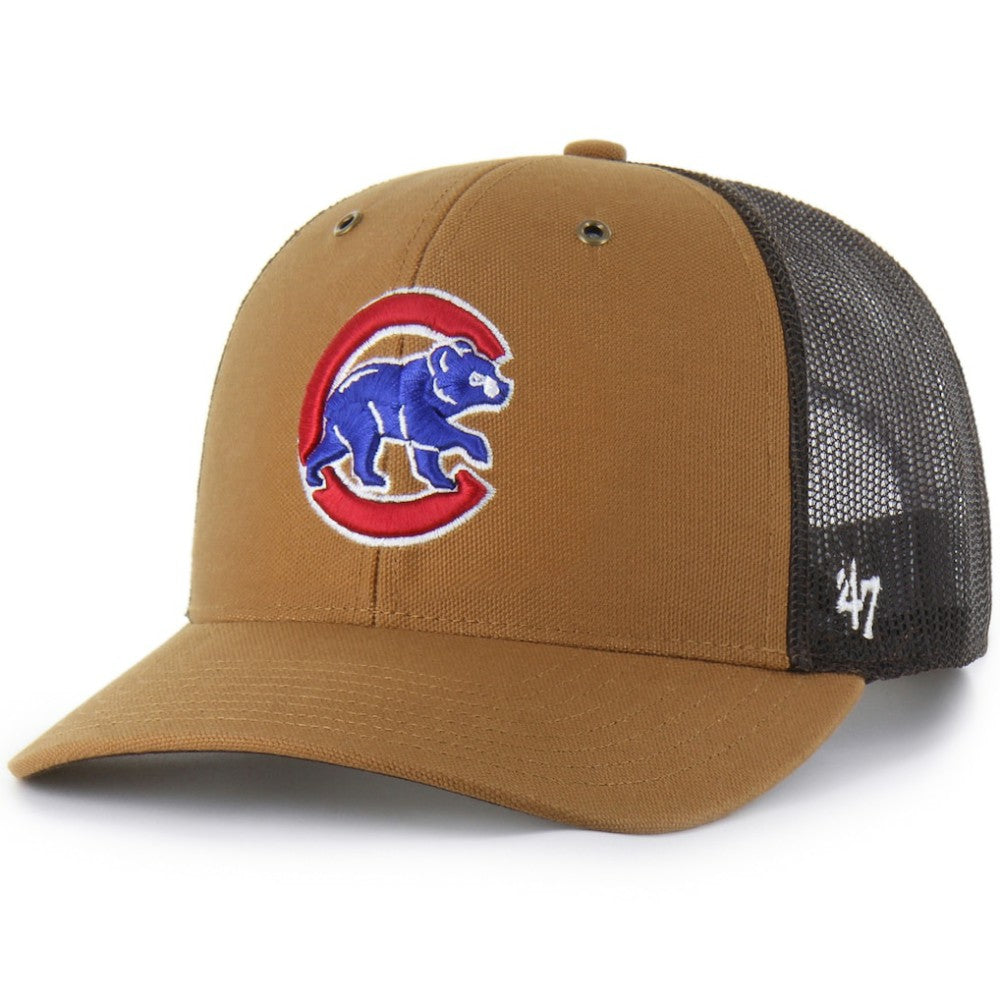 Chicago Cubs Carhartt x Trucker Adjustable Hat - Brown | 47 brand