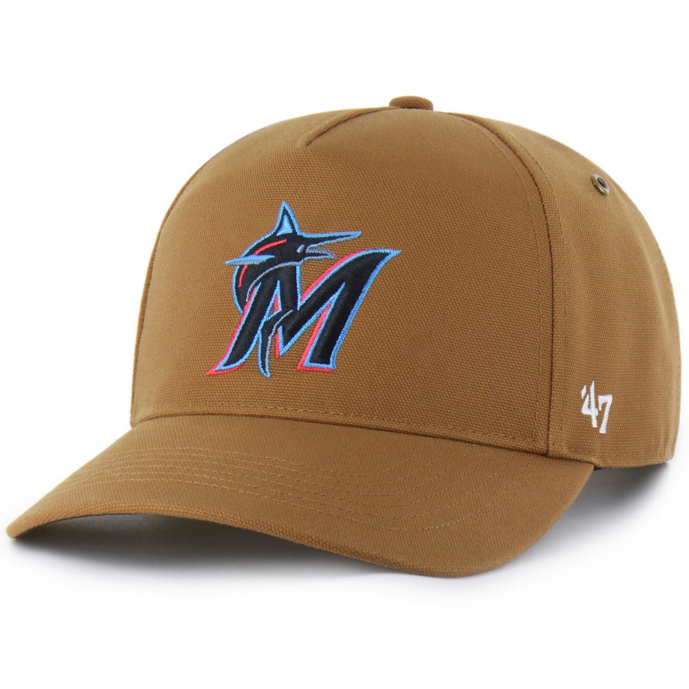 Miami Marlins Carhartt x Hitch Adjustable Hat - Brown | 47 brand