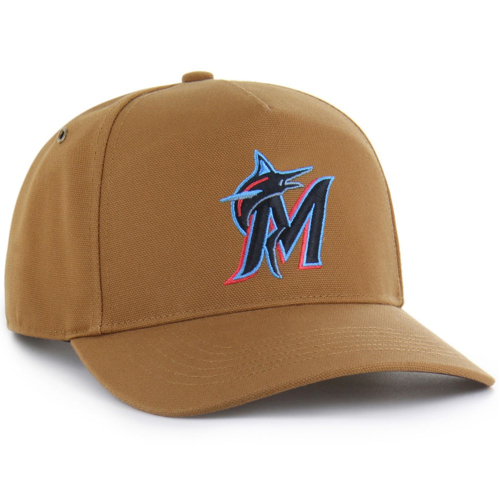 Miami Marlins Carhartt x Hitch Adjustable Hat - Brown | 47 brand