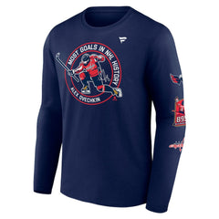 Alexander Ovechkin Washington Capitals Fanatics NHL All-Time Leading Goal Scorer Badges Long Sleeve T-Shirt