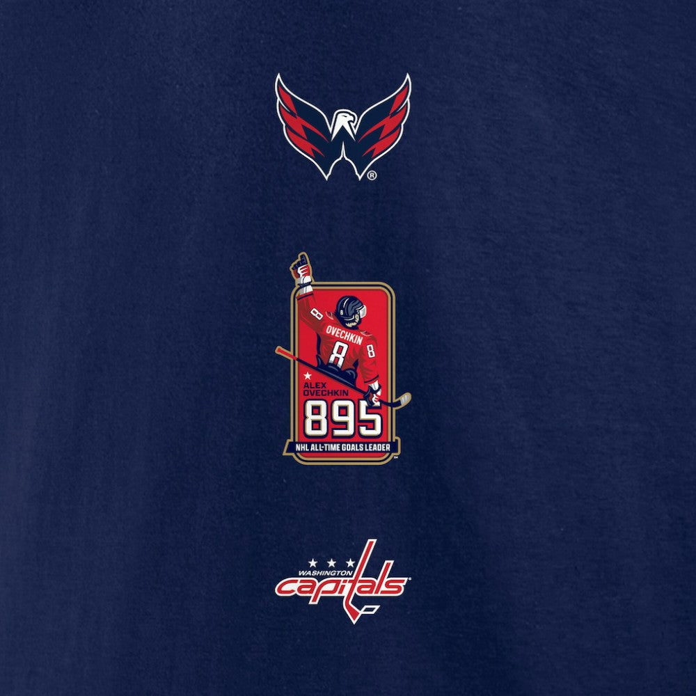 Alexander Ovechkin Washington Capitals Fanatics NHL All-Time Leading Goal Scorer Badges Long Sleeve T-Shirt