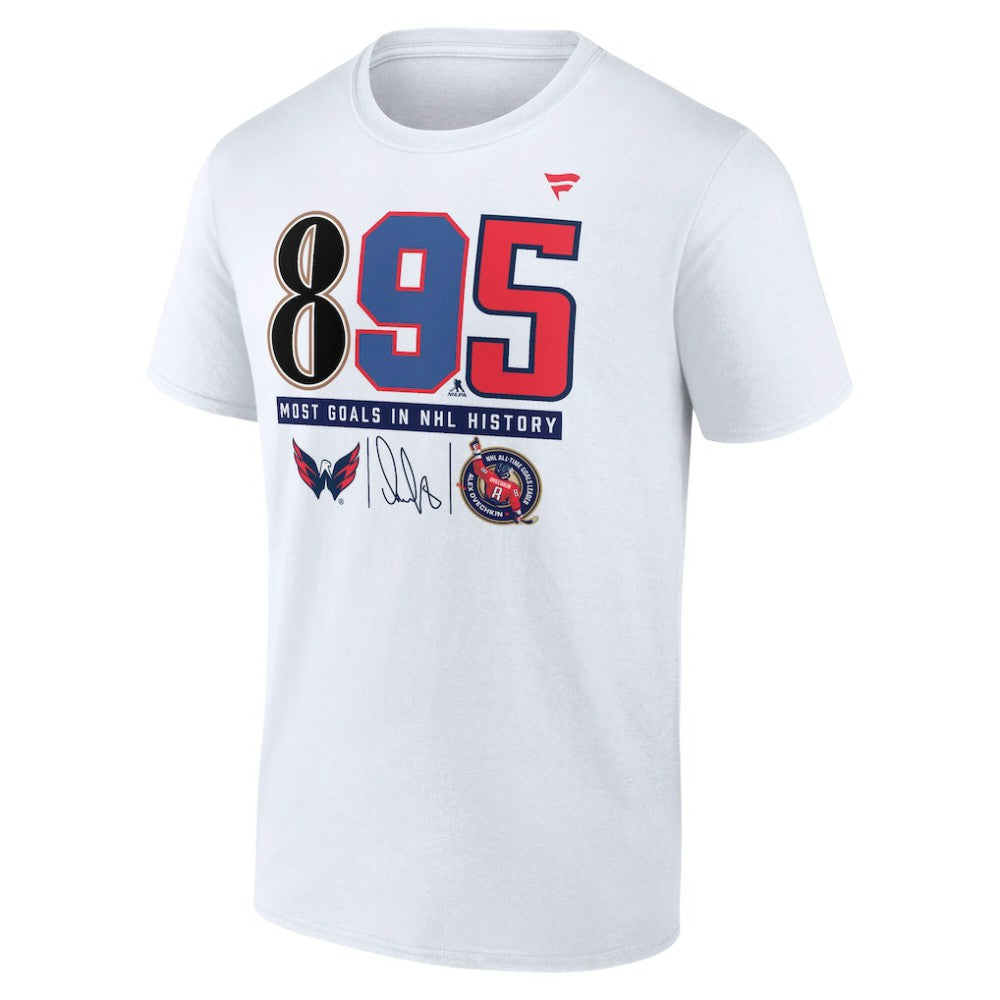Alexander Ovechkin Washington Capitals Fanatics NHL All-Time Leading Goal Scorer The History of 895 T-Shirt