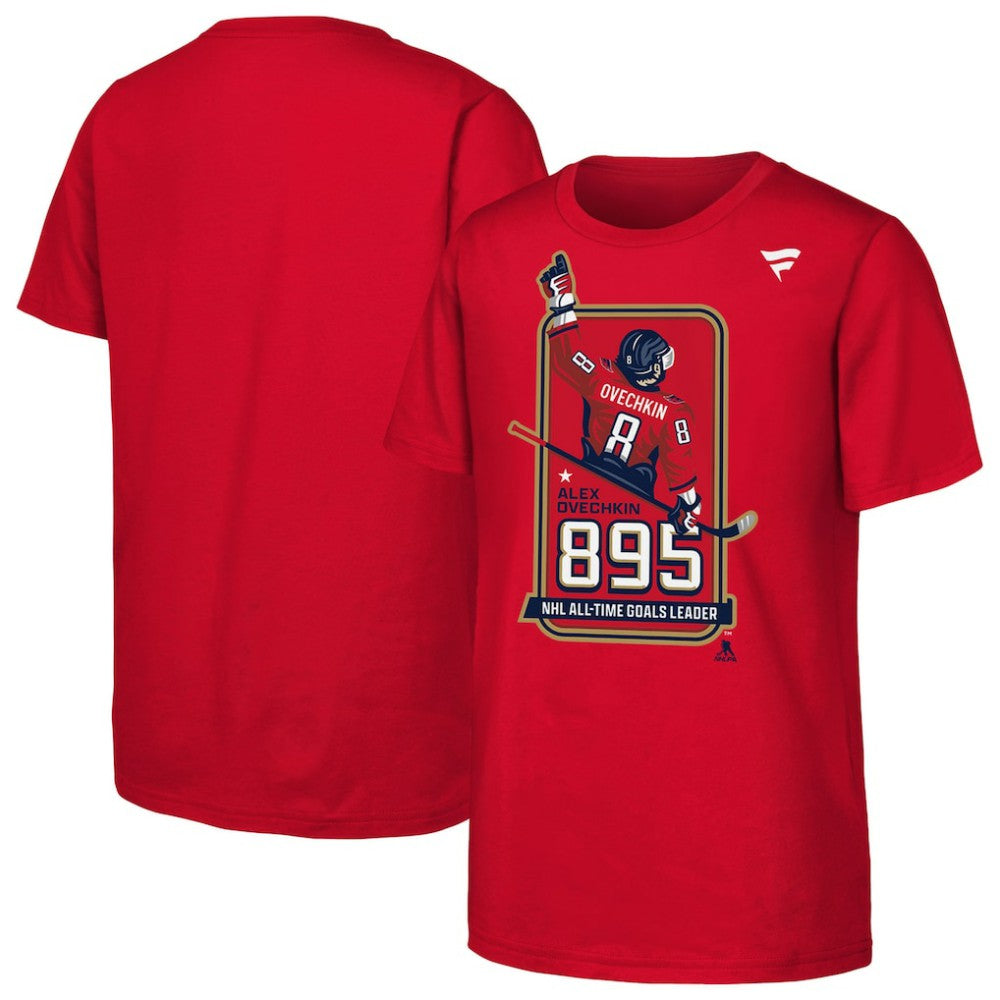 Alexander Ovechkin Washington Capitals Youth NHL All-Time Leading Goal Scorer Locker Room T-Shirt