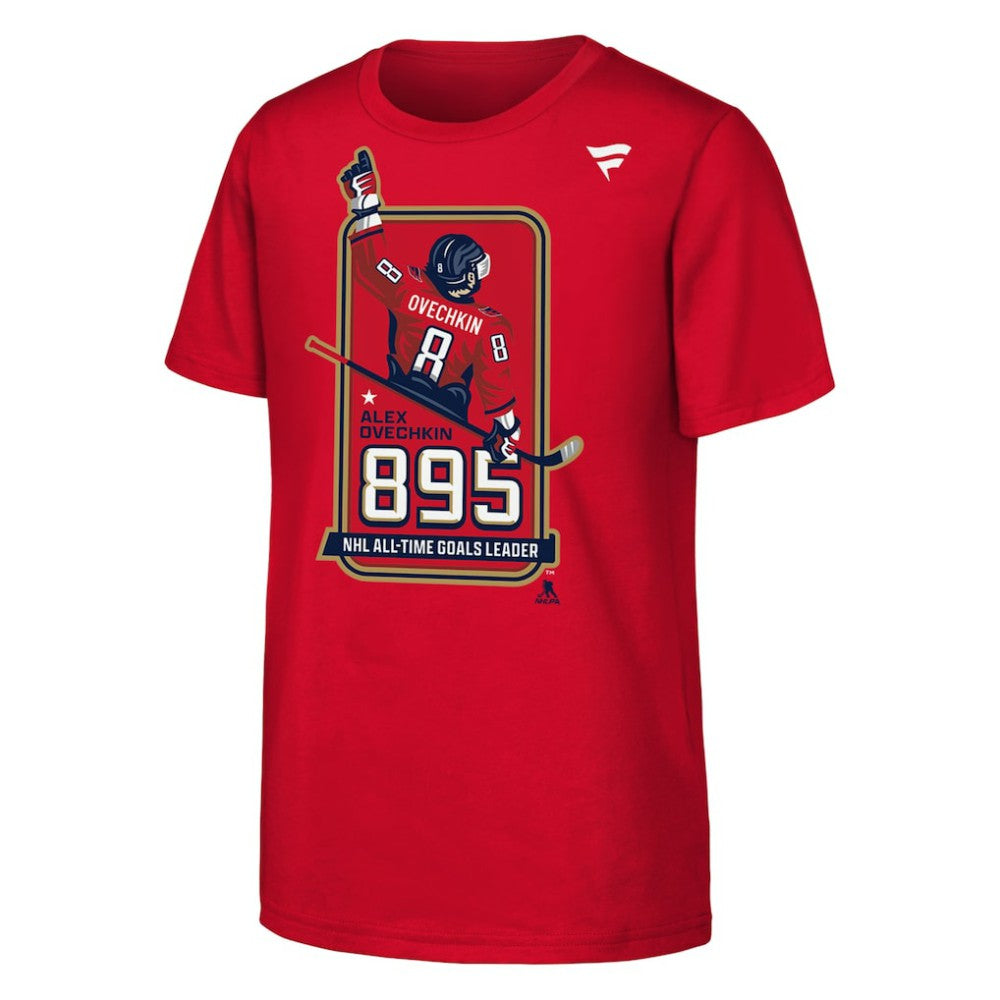 Alexander Ovechkin Washington Capitals Youth NHL All-Time Leading Goal Scorer Locker Room T-Shirt