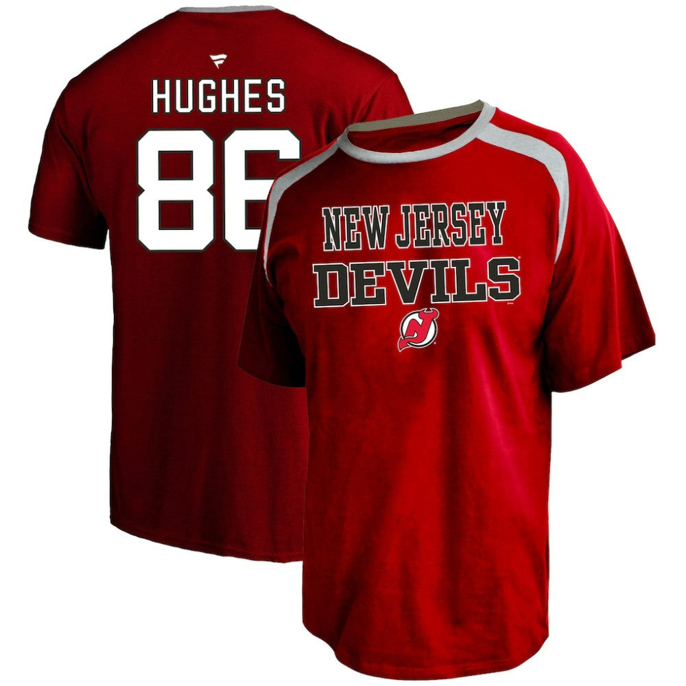 Jack Hughes New Jersey Devils Profile Big & Tall Name & Number T-Shirt
