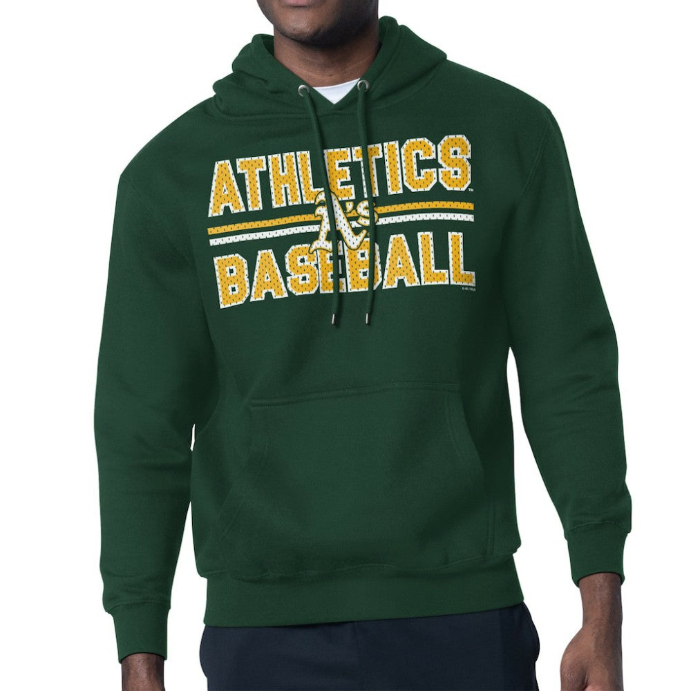 Athletics Starter Team Mesh Print Graphic Pullover Hoodie - Green
