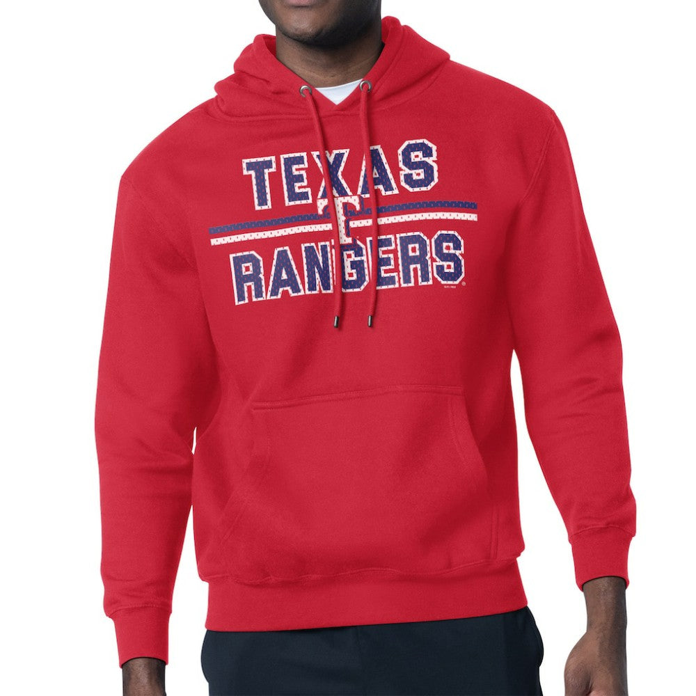Texas Rangers Starter Team Mesh Print Graphic Pullover Hoodie - Red