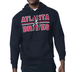Atlanta Braves Starter Team Mesh Print Graphic Pullover Hoodie - Navy